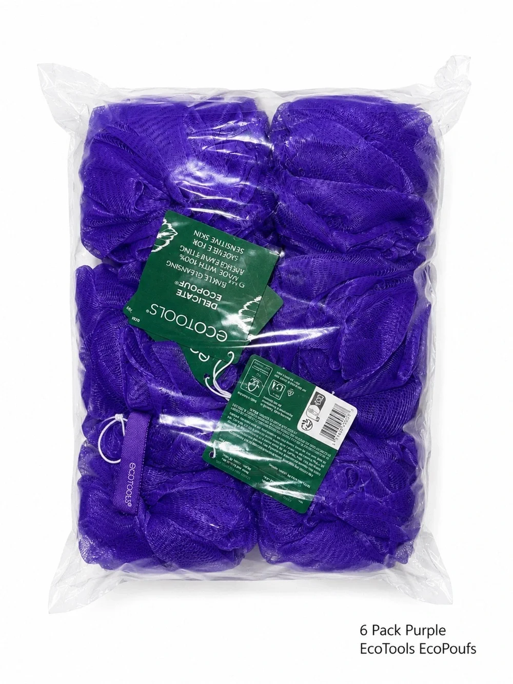 ecotools Purple Bath Pouf Set - 6 Pack